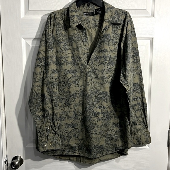 Marc Edwards Men's Long Sleeve Shirt Size XL Pullover - Sage Paisley Print - Picture 1 of 5